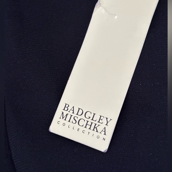 Badgley Mischka Collection Navy Dress with Sash - Picture 6 of 7